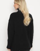  Pulover cu guler înalt Negru Clasic cu croială boxy Deritha