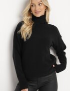  Pulover cu guler înalt Negru Clasic cu croială boxy Deritha
