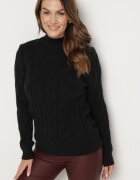  Pulover Negru Clasic cu Model Decorativ Aliissa