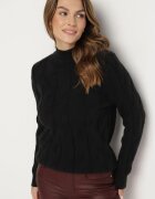  Pulover Negru Clasic cu Model Decorativ Aliissa