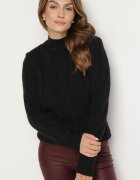  Pulover Negru Clasic cu Model Decorativ Aliissa