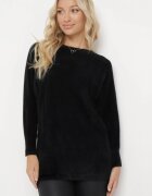  Pulover Negru cu Mâneci Largi Stil Liliac Mevinla