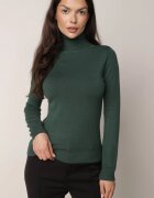  Pulover pe gât Clasic Verde cu Modal și Viscoză Linnoriela