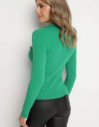  Pulover Verde Reiat cu viscoză modală și guler decorativ Adelwin