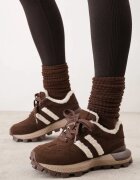 purlina Sneakers izolați cu blană artificială pe talpă masivă Aceria Maro