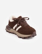 purlina Sneakers izolați cu blană artificială pe talpă masivă Aceria Maro