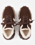purlina Sneakers izolați cu blană artificială pe talpă masivă Aceria Maro