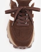 purlina Sneakers izolați cu blană artificială pe talpă masivă Aceria Maro