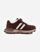 purlina Sneakers izolați cu blană artificială pe talpă masivă Aceria Maro