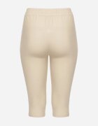 queene Pantaloni bej din Bumbac cu Talie Înaltă și Cordon Lirassia
