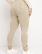 queene Pantaloni Bej Skinny cu șnur în talie și buzunare Irfana