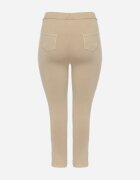 queene Pantaloni Bej Skinny cu șnur în talie și buzunare Irfana