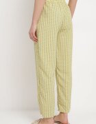 queene Pantaloni Galbeni cu Imprimeu Geometric cu Talie Înaltă Lolla
