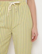 queene Pantaloni Galbeni cu Imprimeu Geometric cu Talie Înaltă Lolla