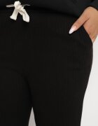 queene Pantaloni Negri Cu nervuri cu talie înaltă Rerita