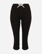 queene Pantaloni Negri Cu nervuri cu talie înaltă Rerita