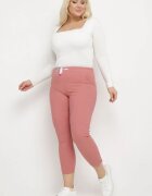 queene Pantaloni roz închis High Waist cu șnur la talie Istmena