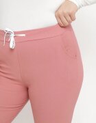 queene Pantaloni roz închis High Waist cu șnur la talie Istmena