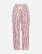 queene Pantaloni Roz-Negru cu Print Geometric cu Talie Înaltă Lolla