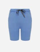 queene Pantaloni scurți Albastri Tip ciclism cu bumbac și Legătură Decorativă Fenelia