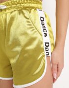 queene Pantaloni scurți Galbeni cu elastic în talie și șnur de strângere cu bandă decorativă laterală Oanestia