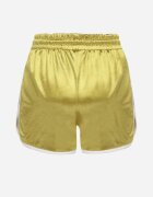 queene Pantaloni scurți Galbeni cu elastic în talie și șnur de strângere cu bandă decorativă laterală Oanestia