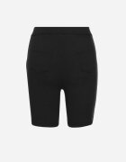 queene Pantaloni scurți negri tip ciclistă din bumbac și legătură decorativă Fenelia
