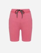 queene Pantaloni scurți tip ciclism fucsia cu bumbac și cu legătură decorativă Fenelia