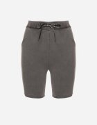 queene Pantaloni scurți tip ciclism gri închis din bumbac și legătură decorativă Fenelia