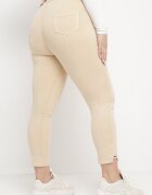 queene Pantaloni Skinny bej deschis cu șnur în talie și buzunare Irfana