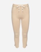 queene Pantaloni Skinny bej deschis cu șnur în talie și buzunare Irfana
