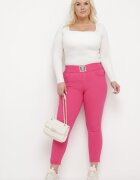 queene Pantaloni Skinny Roz închis cu Buzunare Afrina