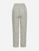 queene Pantaloni Verde-Albi cu talie înaltă și elastic în talie Korolla