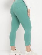 queene Pantaloni verde deschis cu talie înaltă lungime 7/8 cu Zirconii Aineth