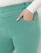 queene Pantaloni verde deschis cu talie înaltă lungime 7/8 cu Zirconii Aineth