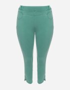 queene Pantaloni verde deschis cu talie înaltă lungime 7/8 cu Zirconii Aineth
