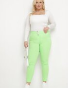 queene Pantaloni Verde deschis cu Talie Înaltă și Elastic în Talie și Șnururi Reglabile Berlioza