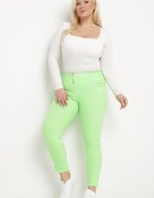 queene Pantaloni Verde deschis cu Talie Înaltă și Elastic în Talie și Șnururi Reglabile Berlioza