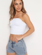 r.display Pantaloni scurți din denim albaștri cu rupturi și talie înaltă Nirefea