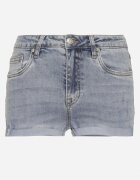 r.display Pantaloni scurți din denim albaștri cu rupturi și talie înaltă Nirefea