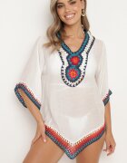 r&f fashion Bluză Albă Boho tip cardigan cu mânecă 3/4 Dimette