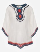 r&f fashion Bluză Albă Boho tip cardigan cu mânecă 3/4 Dimette