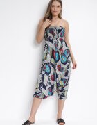 r&f fashion Bluză Bleumarin 3-în-1 Salopetă și Pantaloni cu Imprimeu Floral Floressa