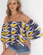 r&f fashion Bluză bleumarin-galbenă Adreney