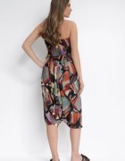 r&f fashion Bluză Negru-Verde 3în1 Salopetă și Pantaloni cu Model Geometric și Picioare Largi Madelinn
