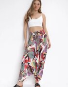 r&f fashion Bluză Salopetă și Pantaloni 3 în 1 Roșu-Verde cu Model Geometric și Cu Picioare Lărgi Madelinn