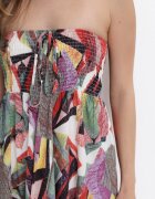 r&f fashion Bluză Salopetă și Pantaloni 3 în 1 Roșu-Verde cu Model Geometric și Cu Picioare Lărgi Madelinn