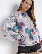 r&f fashion Bluză Salopetă și Pantaloni 3în1 Bej deschis cu Model Floral Floressa