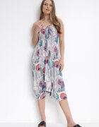r&f fashion Bluză Salopetă și Pantaloni 3în1 Bej deschis cu Model Floral Floressa