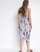 r&f fashion Bluză Salopetă și Pantaloni 3în1 Bej deschis cu Model Floral Floressa